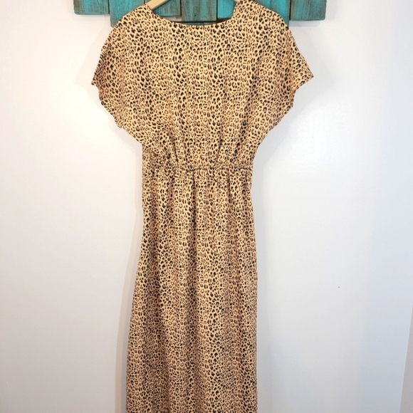 America and Beyond cheetah print pom pom high low faux wrap dress NWT - Picture 5 of 10